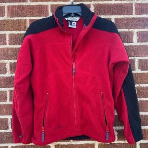 Vintage Women’s Columbia Red and Black Fleece Zip Up Jacket size Small
